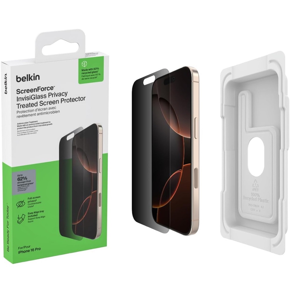 Belkin Invisiglass Privacy Screen Protector for iPhone 16 Pro
